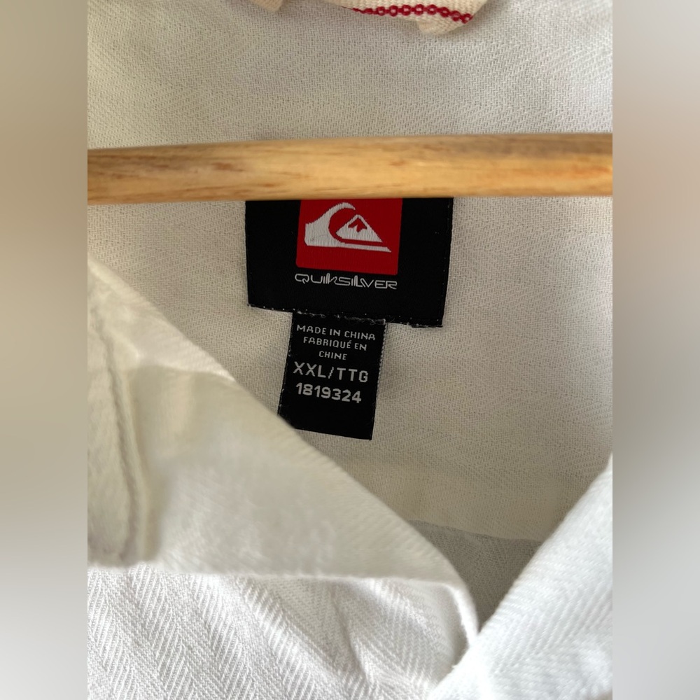Quiksilver Men's White Casual Button-Down Shirt Size XXL Coastal Beach Summer - Picture 7 of 11